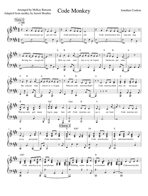 Code Monkey Piano