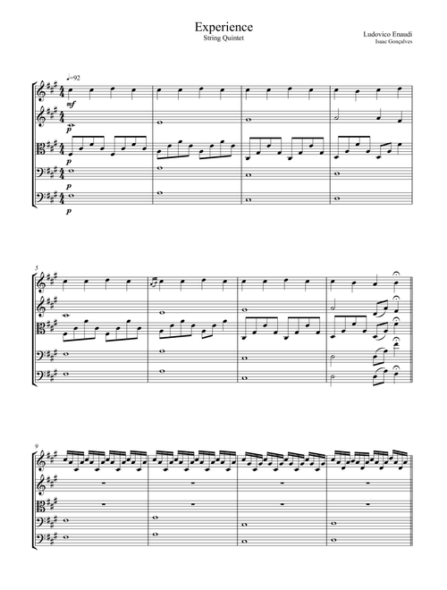 Experience (Arr. Isaac Gonçalves) - Ludovico Einaudi' (String Ensemble)