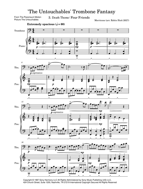 Death Theme (Arr. Robn Hutt) - Ennio Morricone (Trombone and Piano)