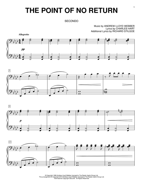 The Point Of No Return (from The Phantom Of The Opera) - Andrew Lloyd Webber, The Phantom Of The Opera (Musical) (Piano Duet)