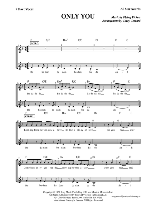 Only You (Arr. Corey Gerrard) - Yazoo (Choral, SA)