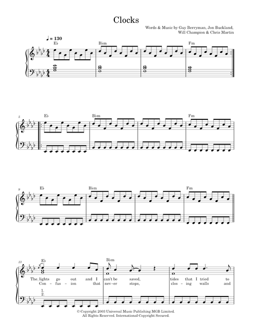 Clocks - Coldplay (Piano Solo)