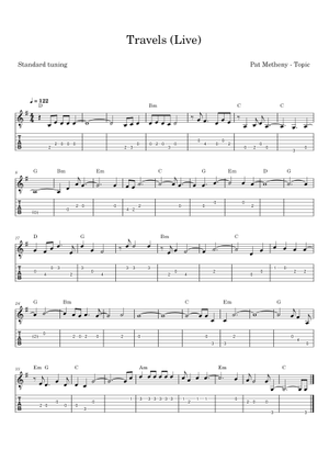 Play Official version of Travels Sheet Music by Pat Metheny for
