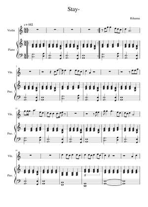 Stay Rihanna Full Piano Sheet Music Best Music Sheet
