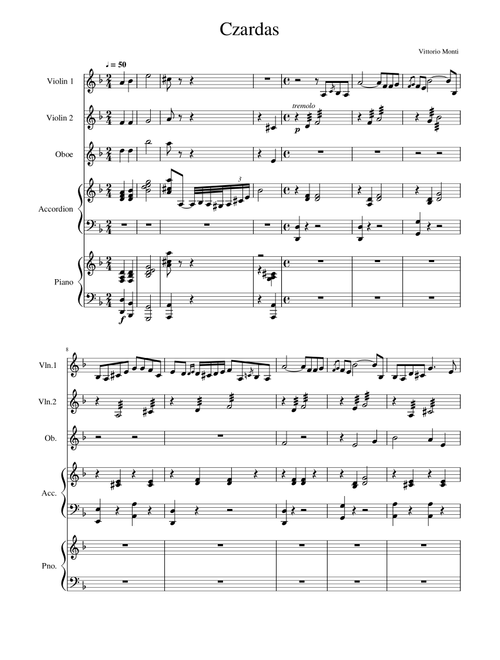 Czardas (Arr. Jasmine Buchanan) - Vittorio Monti (Small Ensemble)
