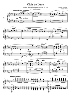 Score preview image Clair de Lune – Debussy by ClassicMan