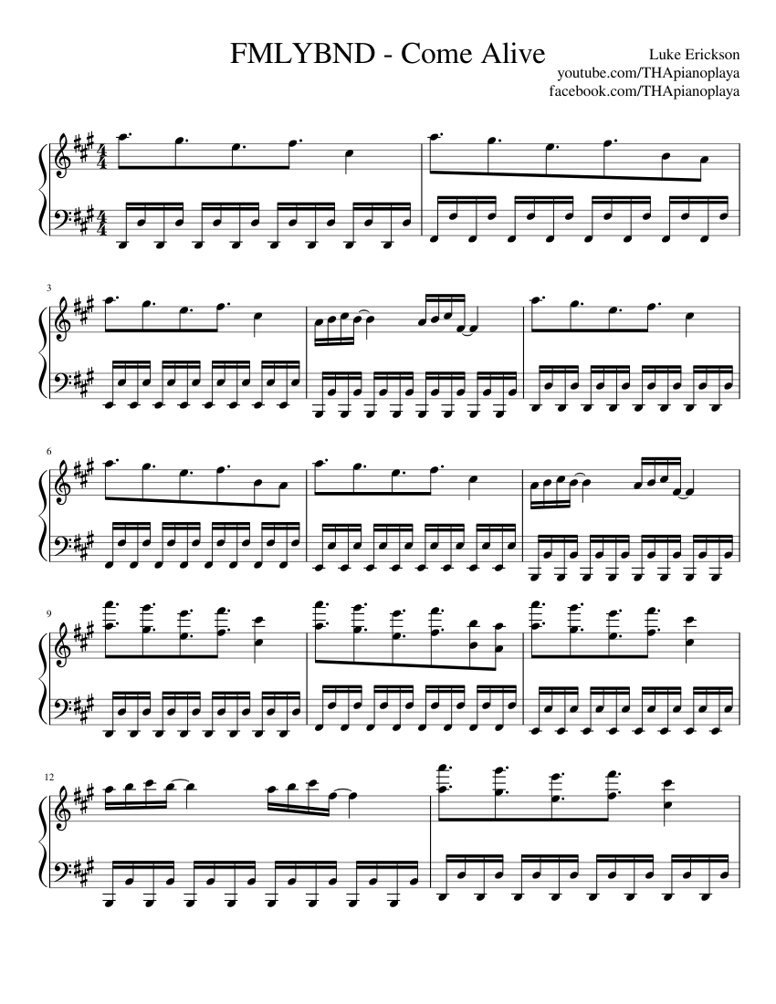 he equivocado emergencia Influencia FMLYBND - Come Alive Sheet music for Piano (Solo) | Musescore.com he equivocado emergencia Influencia FMLYBND - Come Alive Sheet music for Piano (Solo) | Musescore.com
