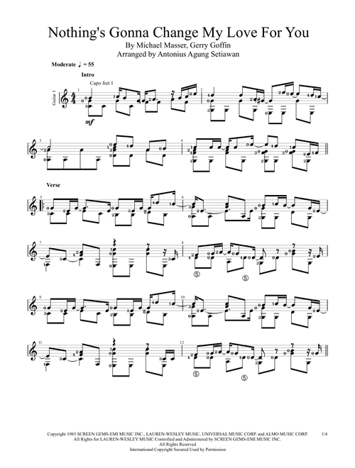 Nothing's Gonna Change My Love For You (Arr. Antonius Agung Setiawan) - Glenn Medeiros (Solo Guitar)