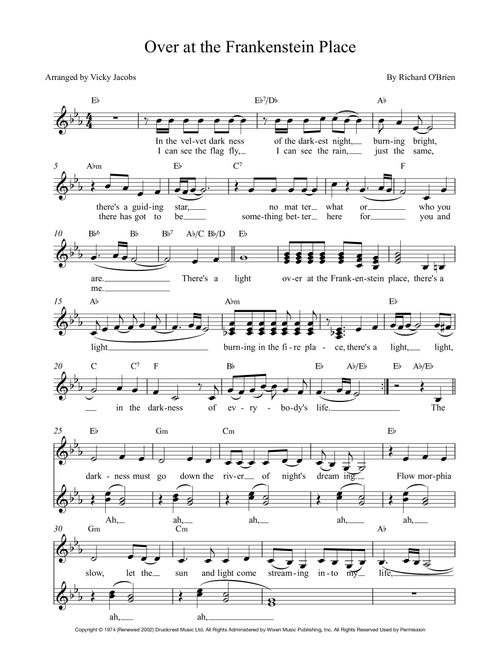 (there's A Light) Over At The Frankenstein Place (Arr. Vicky Jacobs) - Richard O'Brien (Choral, 3-Part)