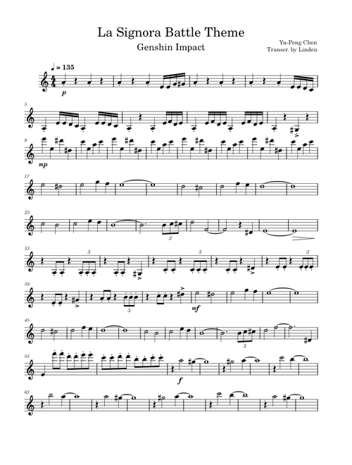 Genshin Impact - La Signora Battle Theme (Violin)