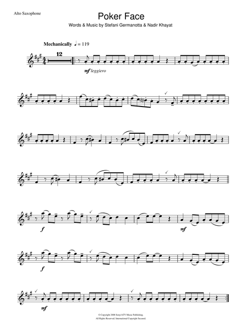 Poker Face - Lady Gaga (Alto Sax Solo)