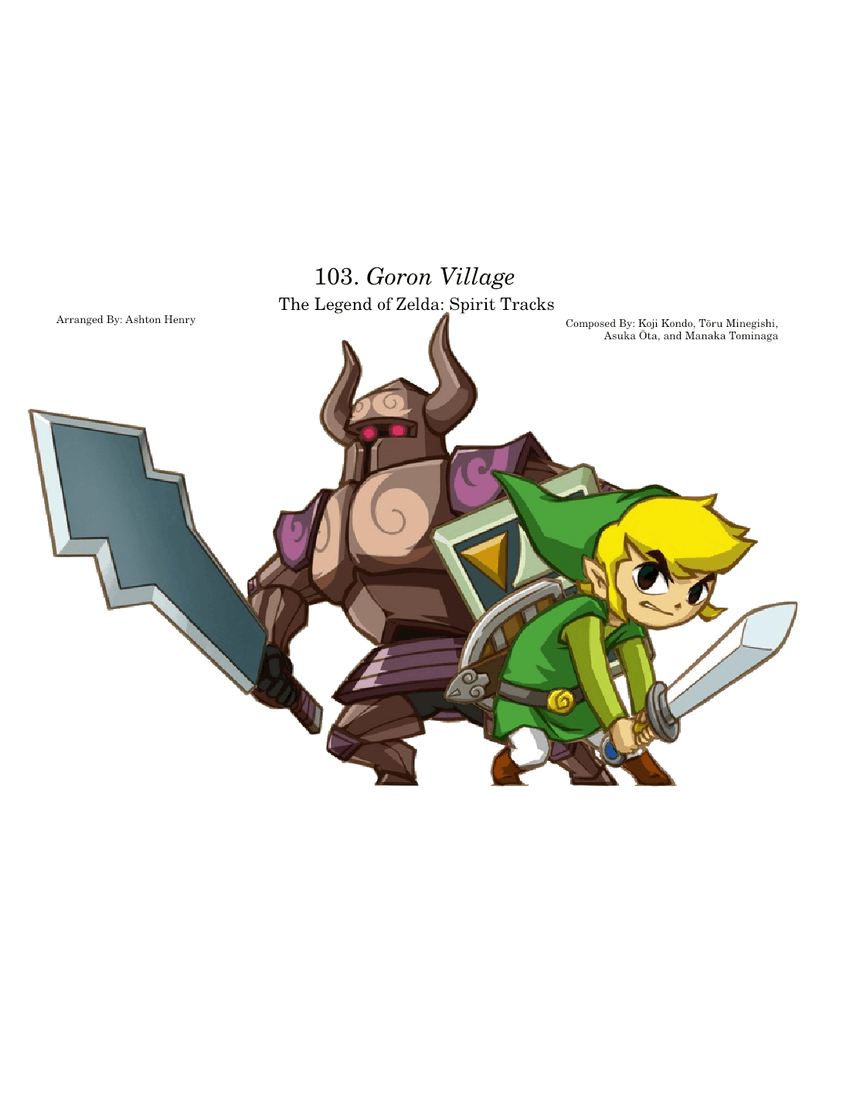 103. Goron Village The Legend of Zelda Spirit Tracks piano tutorial