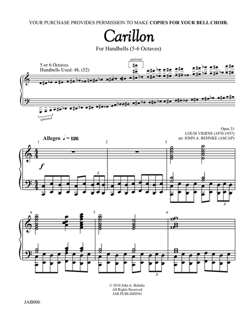 Carillon (Arr. John A. Behnke) - Louis Vierne (Handbell)