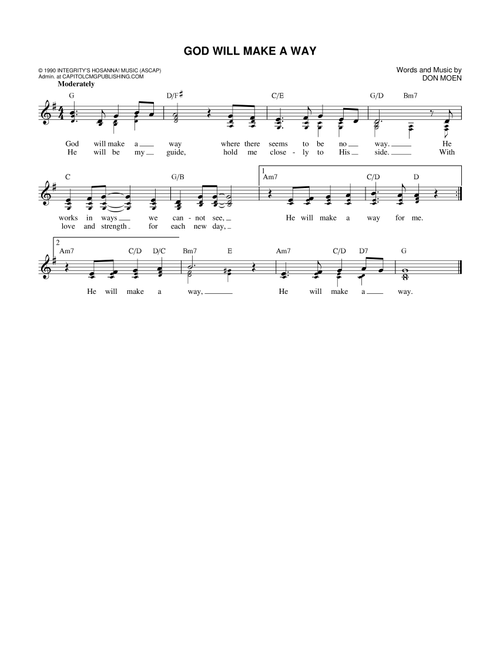God Will Make A Way - Don Moen (Lead Sheet - Fake Book)