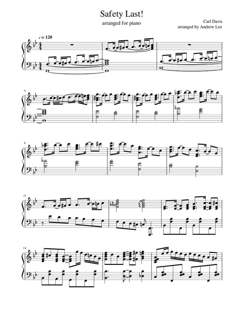 [unfinished] Safety Last! for piano Sheet music for Piano (Solo
