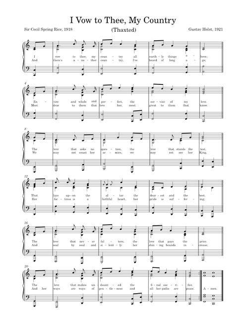 I vow to thee, my country, H.148 – Gustav Holst