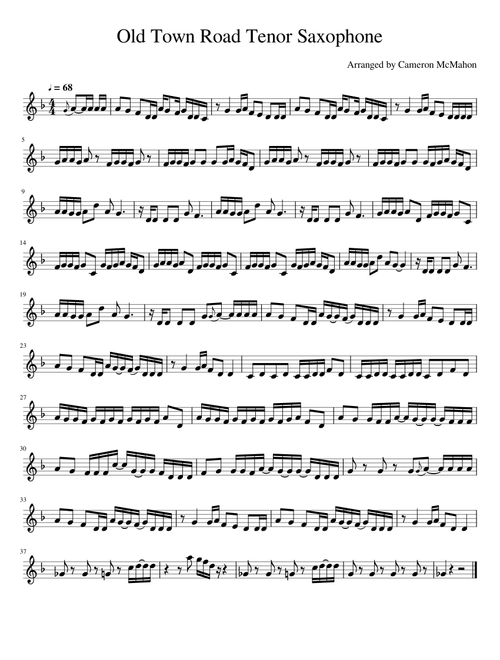 Old Town Road Tenor Saxophone