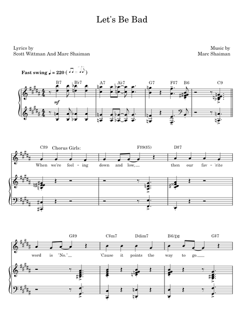Let's Be Bad (from Some Like It Hot) - Marc Shaiman and Scott Wittman