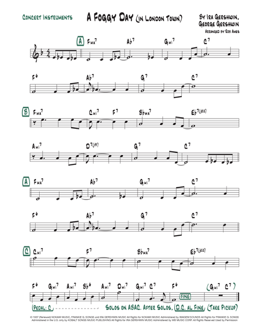 A Foggy Day (in London Town) (Arr. Rob Ames) - Ira Gershwin, George Gershwin (Lead Sheet - Fake Book)