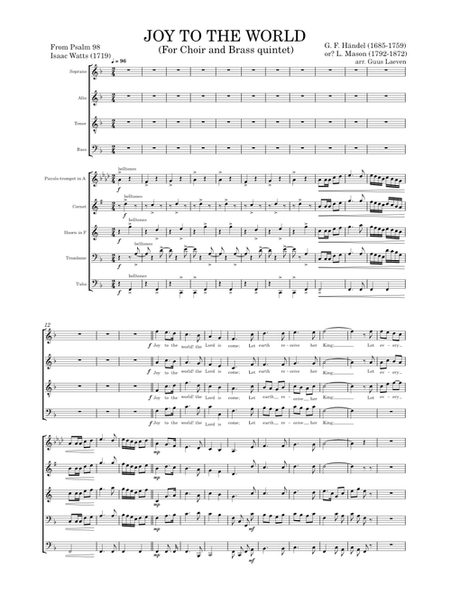 Joy to the World for Choir and Brass Quintet