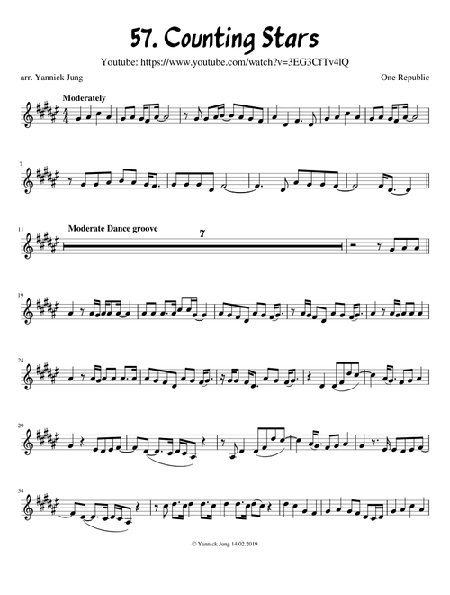 Counting Stars - Trumpet Solo with Play Along Track - One Republic