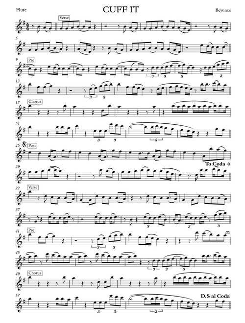 Cuff It (Arr. James Burwell) - Beyonce (Flute Solo)