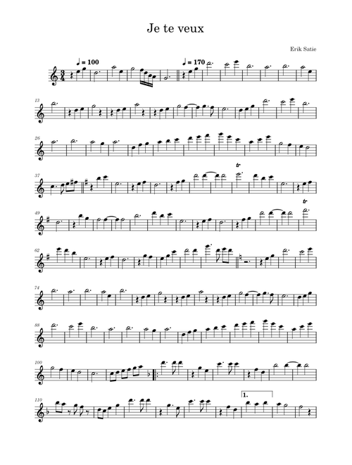 Je te veux - Érik Satie