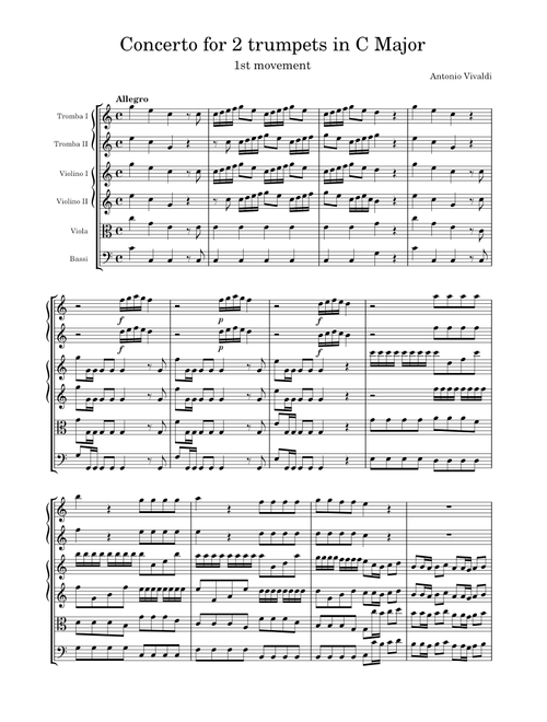 I. Allegro – Concerto for 2 Trumpets in C major, RV 537 – Antonio Vivaldi