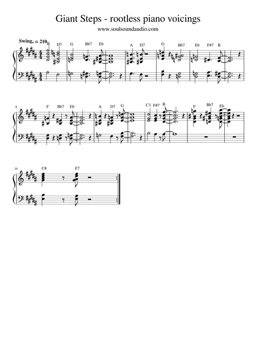 Giant Steps - John Coltrane (Bill Evans rootless voicings)