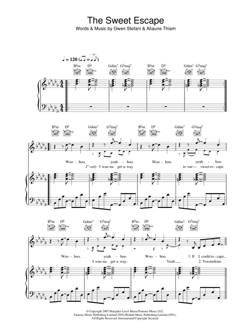 The Sweet Escape (featuring Akon) - Gwen Stefani (Piano-Vocal-Guitar (Piano Accompaniment))