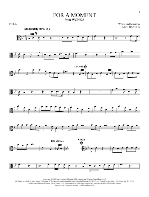 For A Moment (from Wonka) - Neil Hannon (Viola Solo)