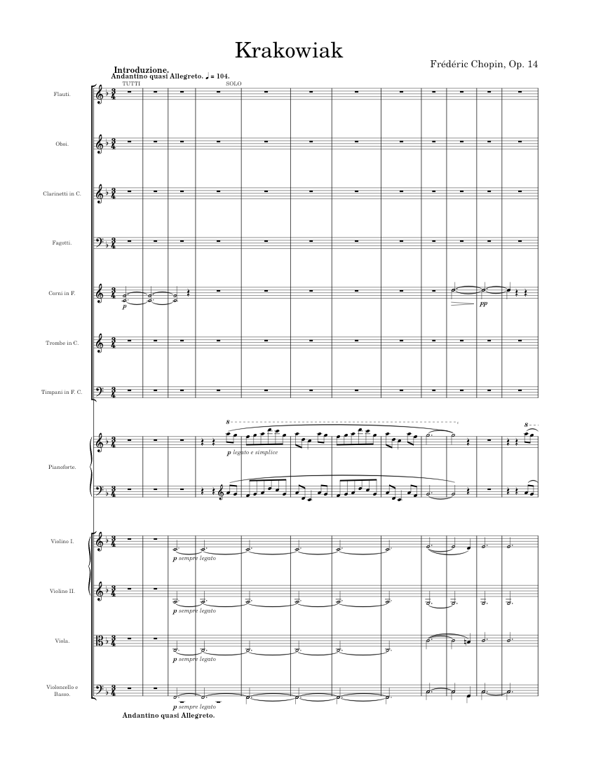 Krakowiak, Op. 14 – Frédéric Chopin Sheet Music for Piano, Flute