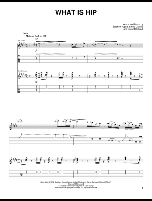What Is Hip - Tower Of Power, Jeff Tamelier (Guitar Tab)