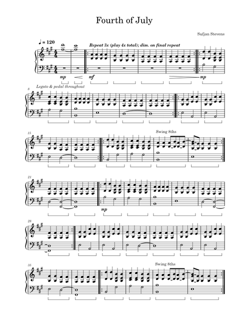 Fourth of july – Sufjan Stevens