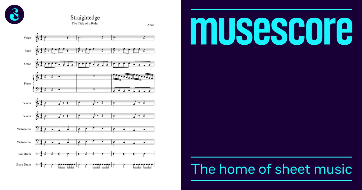 Straightedge: The Title of a Ruler Sheet Music for Piano, Vocals, Flute ...