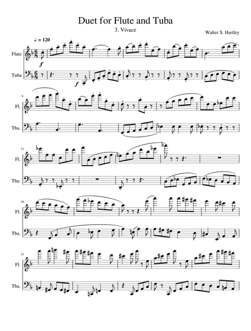 Duet for Flute and Tuba mvt. 3 by Walter S. Hartley