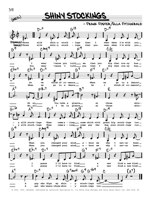 Shiny Stockings (Low Voice) - Count Basie (Real Book - Melody-Chords-Lyrics)