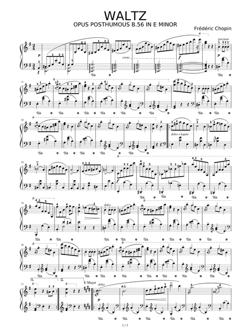 Waltz in E minor, B.56 – Frédéric Chopin (1810 - 1849)