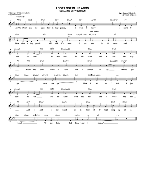 I Got Lost In His Arms - Irving Berlin (Lead Sheet - Fake Book)