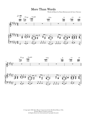 Extreme - More than words Sheet Music for Saxophone alto, Violin