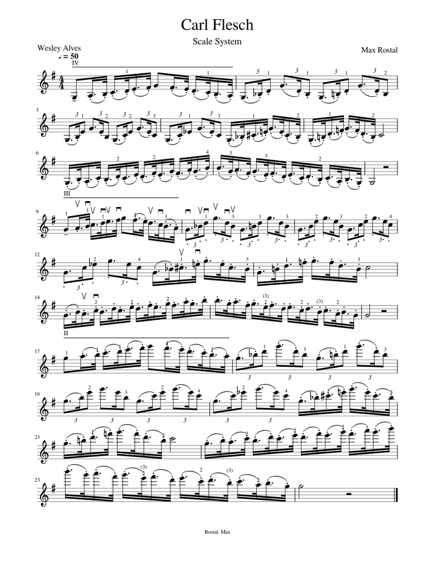 Carl Flesch Sheet Music for Violin (Solo) | MuseScore.com
