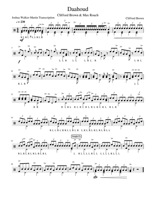 Daahoud max roach solo transcription
