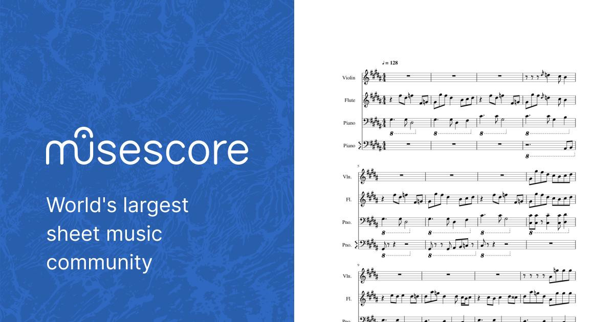Undertale sans Sheet music for Piano, Flute, Violin (Mixed Quartet