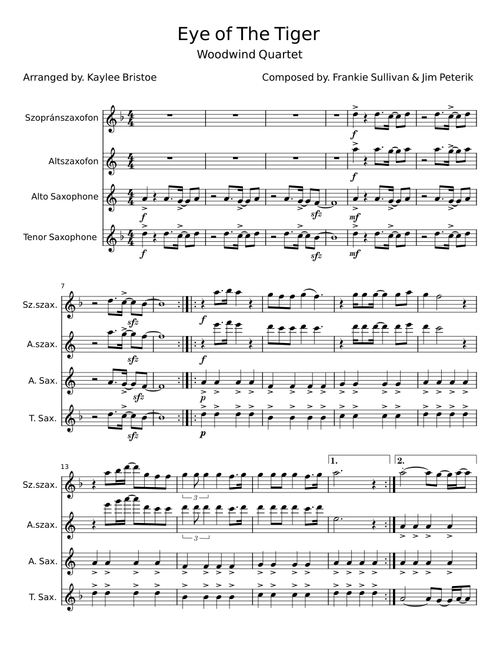 Sax SAAT Quartet sheet music by akrasax | Play, print, and