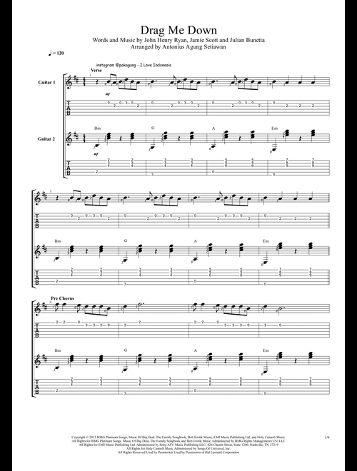 Drag Me Down (Arr. Antonius Agung Setiawan) - One Direction (Guitar Ensemble)