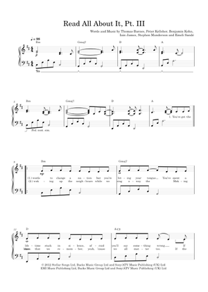 READ ALL ABOUT IT - Emeli Sandé Sheet Music for Piano (Solo) easy ...