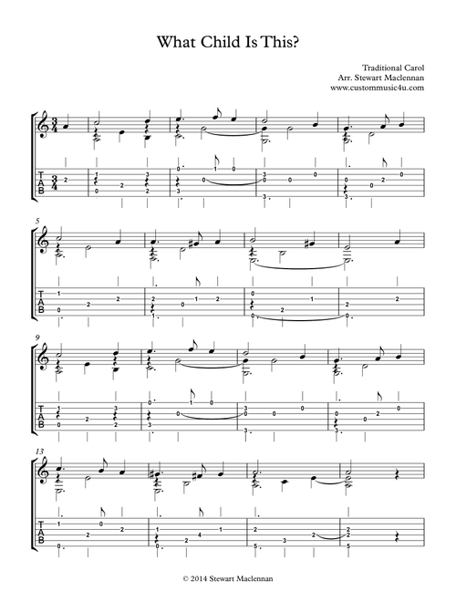 What Child Is This? (Arr. Stewart Maclennan) - Anonymous (Guitar Tab)