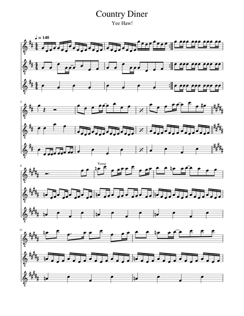 Toms diner Suzanne Vega Country Diner (Tom's Diner, but Country style) Sheet music for Banjo