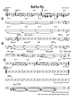 Butterfly - Herbie Hancock Sheet Music with Chords for Piano