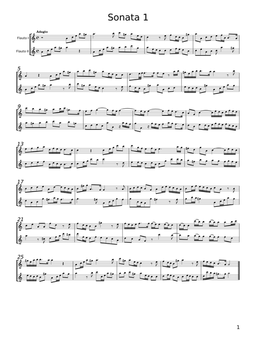 Recorder Sonata No.1 in a-minor from "12 Recorder Sonata Op.1 " - Jean Baptiste de Gant Loeillet